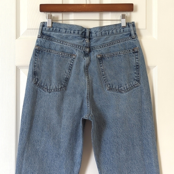 Topshop Distressed Medium Wash High Rise Straight Leg Button Fly Dad Jeans 28 - Picture 5 of 14